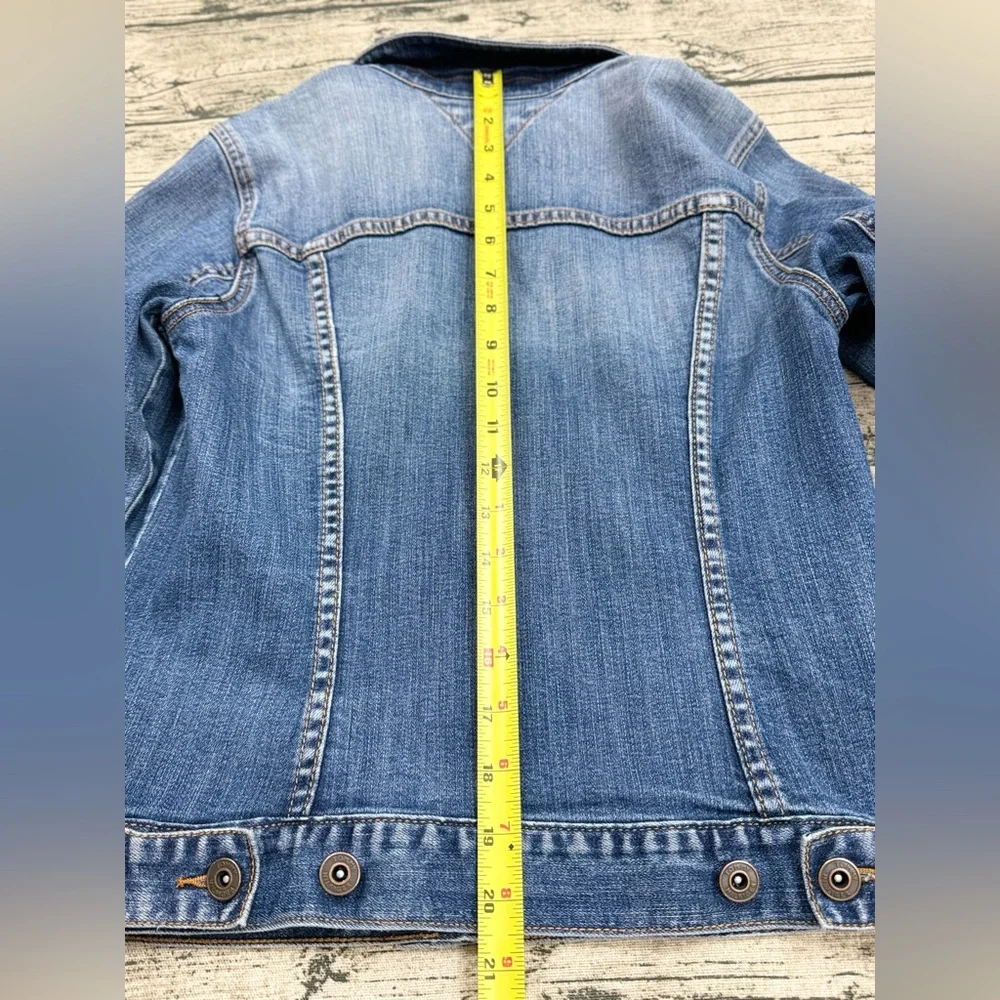 Women's Tommy Hilfiger Denim Button-up Jacket, Blue Size Small - Picture 10 of 13